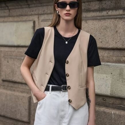 Chaleco para mujer color caqui